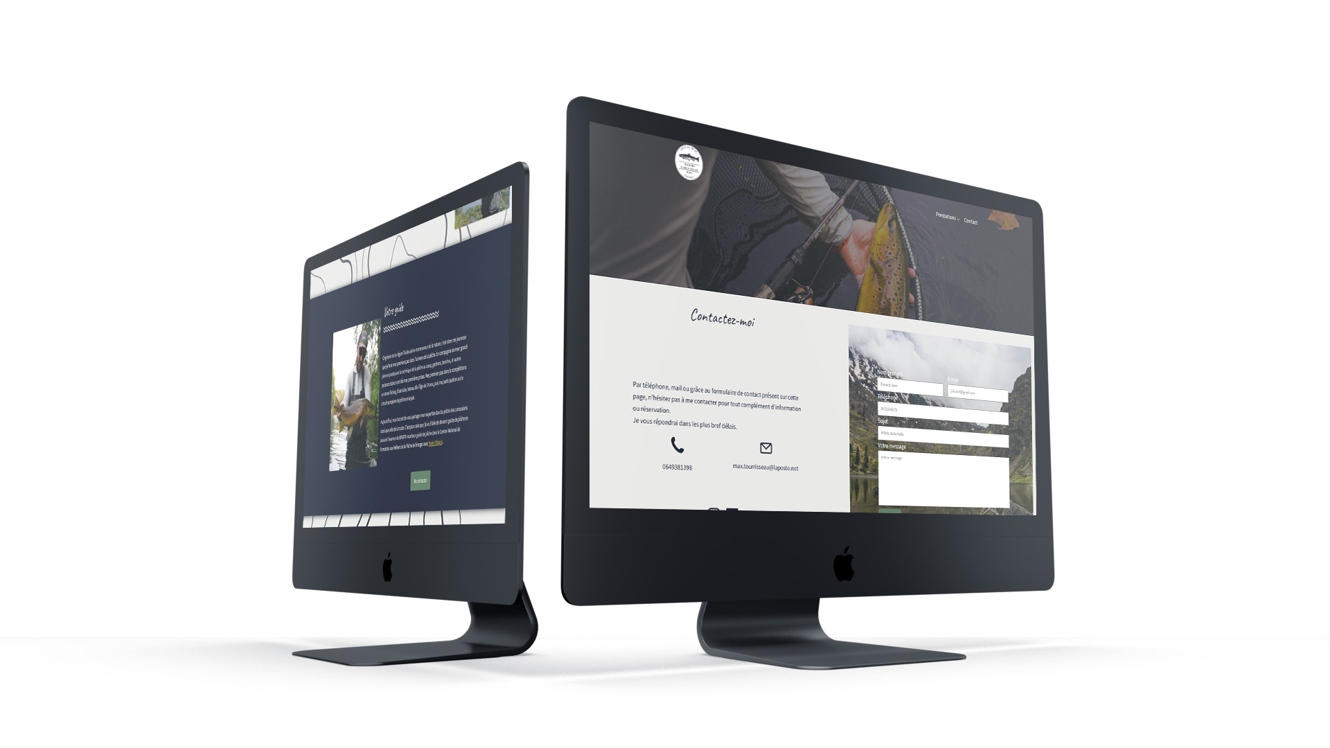 Mockup de deux écrans consultant le site guidepecheoccitanie.fr
