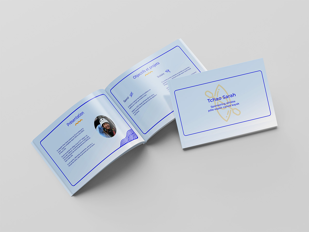 Mockup présentant la première et les premières pages du dossier de sponsoring